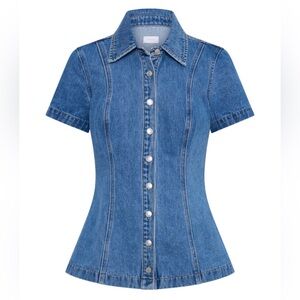 MESHKI- ELLIE DENIM SHORT SLEEVE